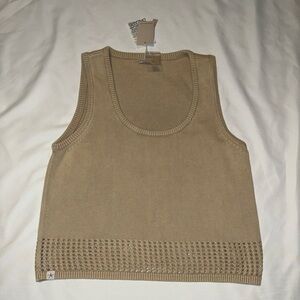 NWT BAREFOOT DREAMS SIZE LARGE Sunbleached Scoop Mesh Tank